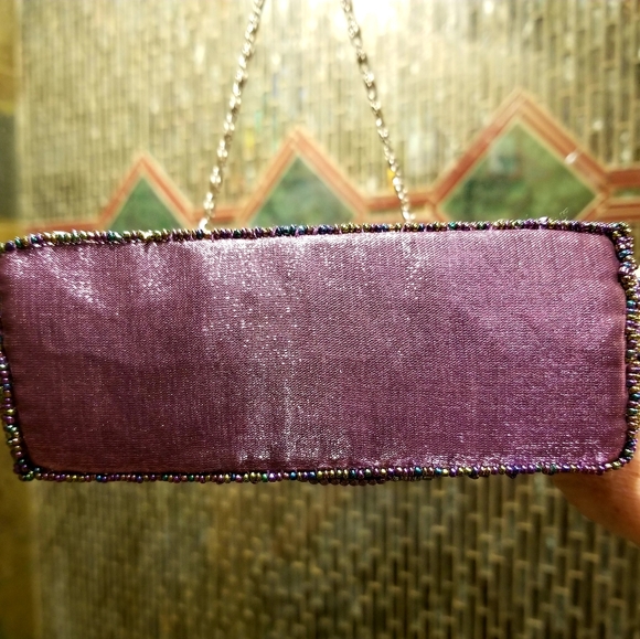 Beautiful Silk Hand Beaded Evening Purse - Picture 2 of 4